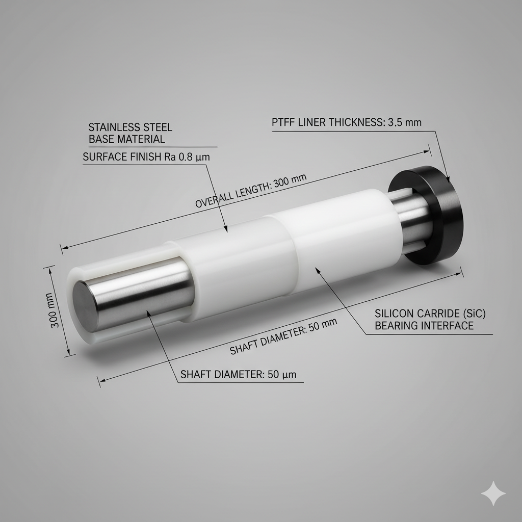 Custom PTFE Lined Shafts for Corrosive Industrial Environments
