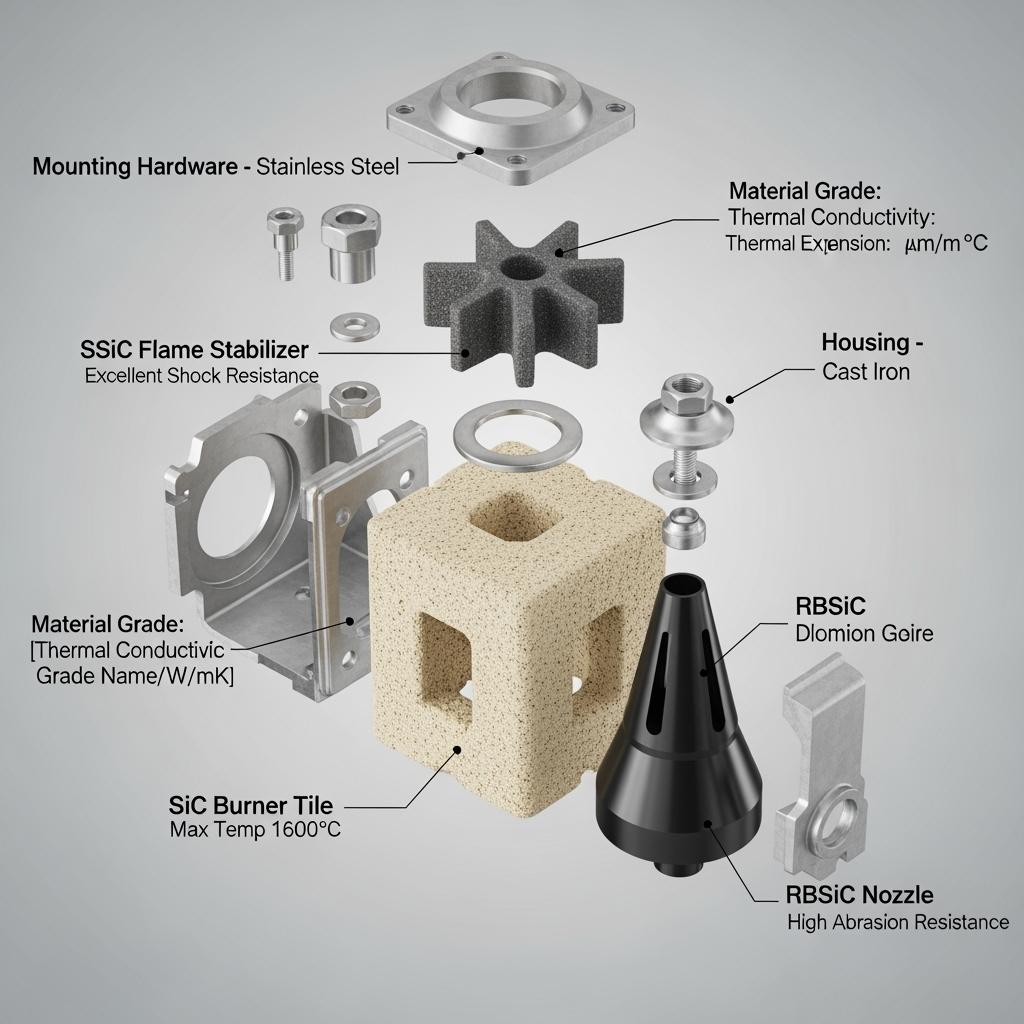High-Efficiency Gas Burners with Silicon Carbide