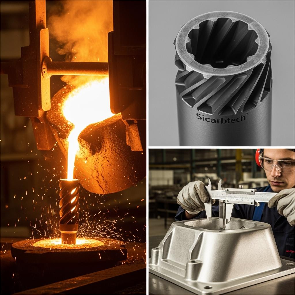 SiC Swirl Core Inserts for High-Temperature Industrial Casting